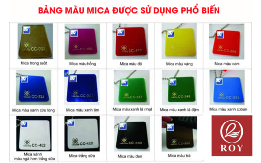 Bảng màu mica phổ biến nhất trên thị trường