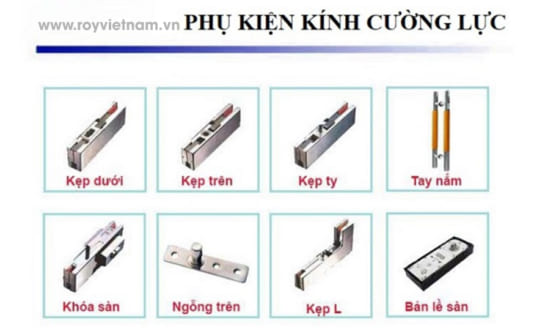 Các loại phụ kiện kính cường lực: Tay nắm cửa, kẹp kính, pad